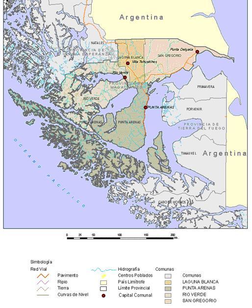 Mapa Mapa de la Provincia de Magallanes